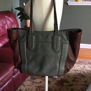 orYANY grey and maroon leather tote